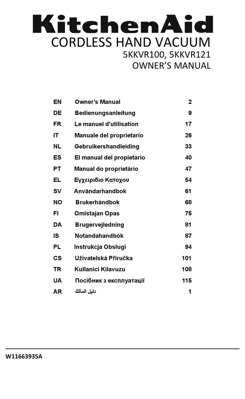 KitchenAid 5KKVR100 owner's manual