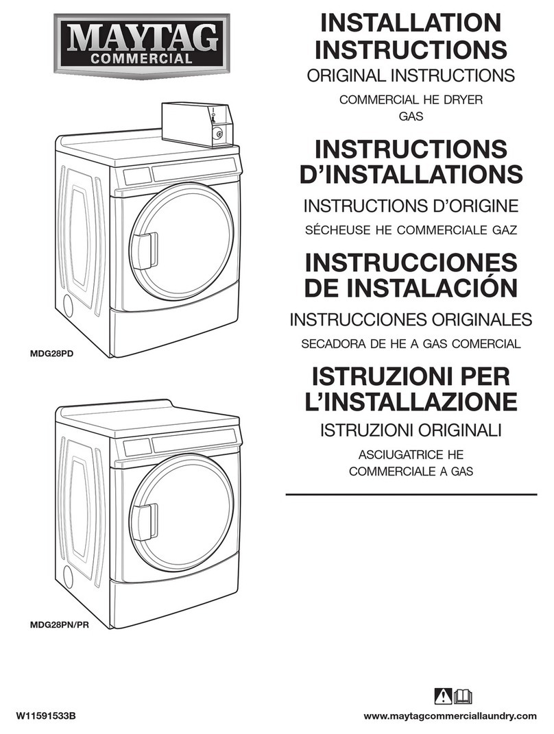 Maytag Commercial MDG28PD installation instructions