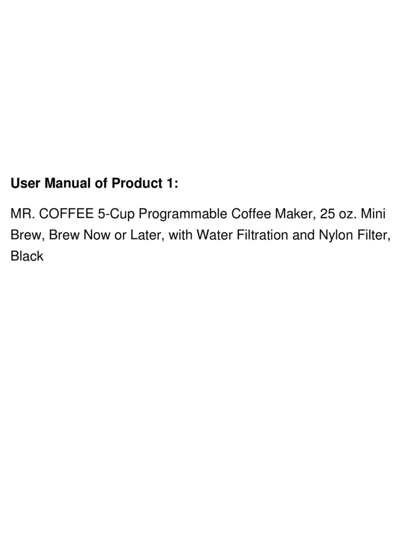 Sunbeam Products Mr.Coffee PC05 Series user manual