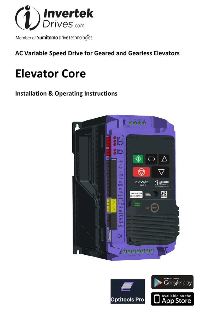 Sumitomo Invertek Drives Elevator Core Installation & operating instructions