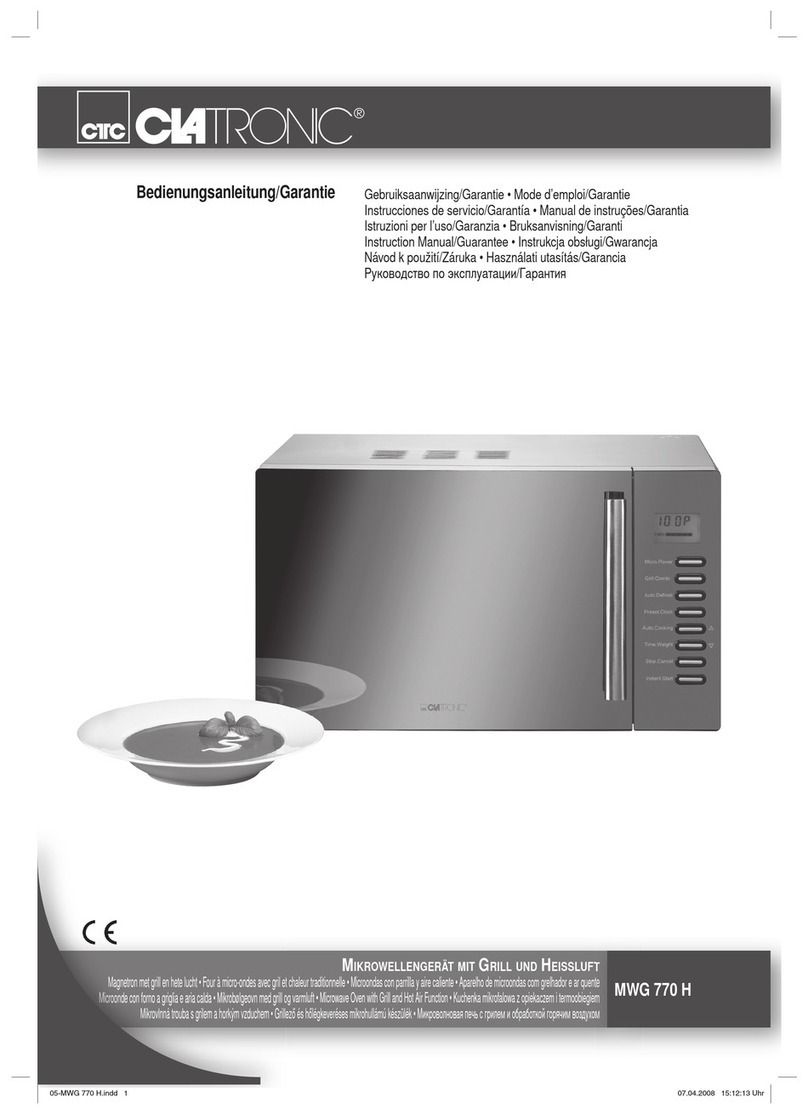 Clatronic MWG 770 H Instruction manual & guarantee