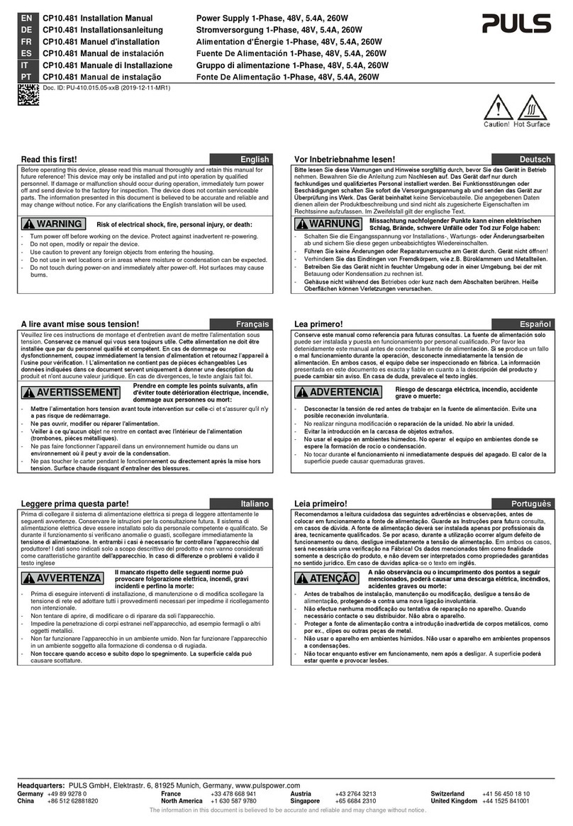 Puls Dimersion CP10.481 User manual