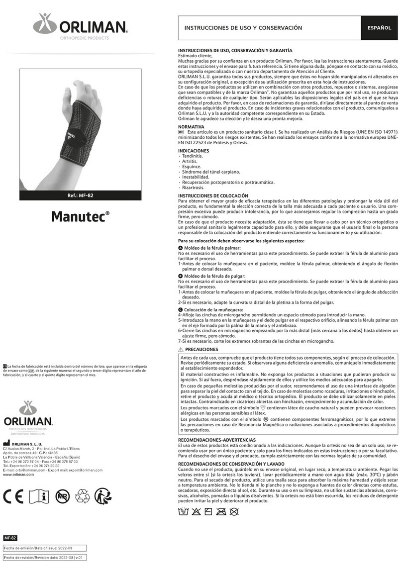 Orliman Manutec MF-82 Use and maintenance instructions