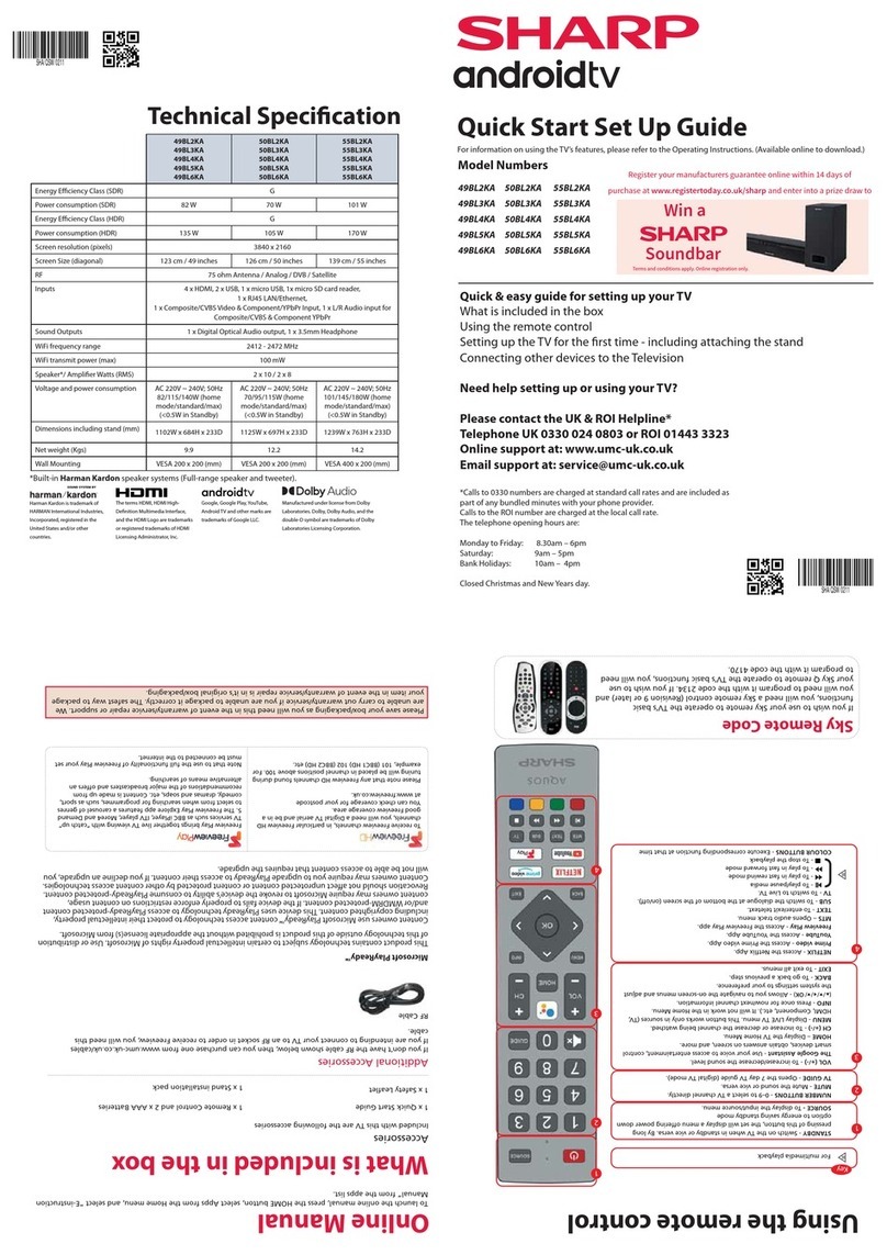 Sharp 49BL2KA User manual Sharp 49BL2KA User manual