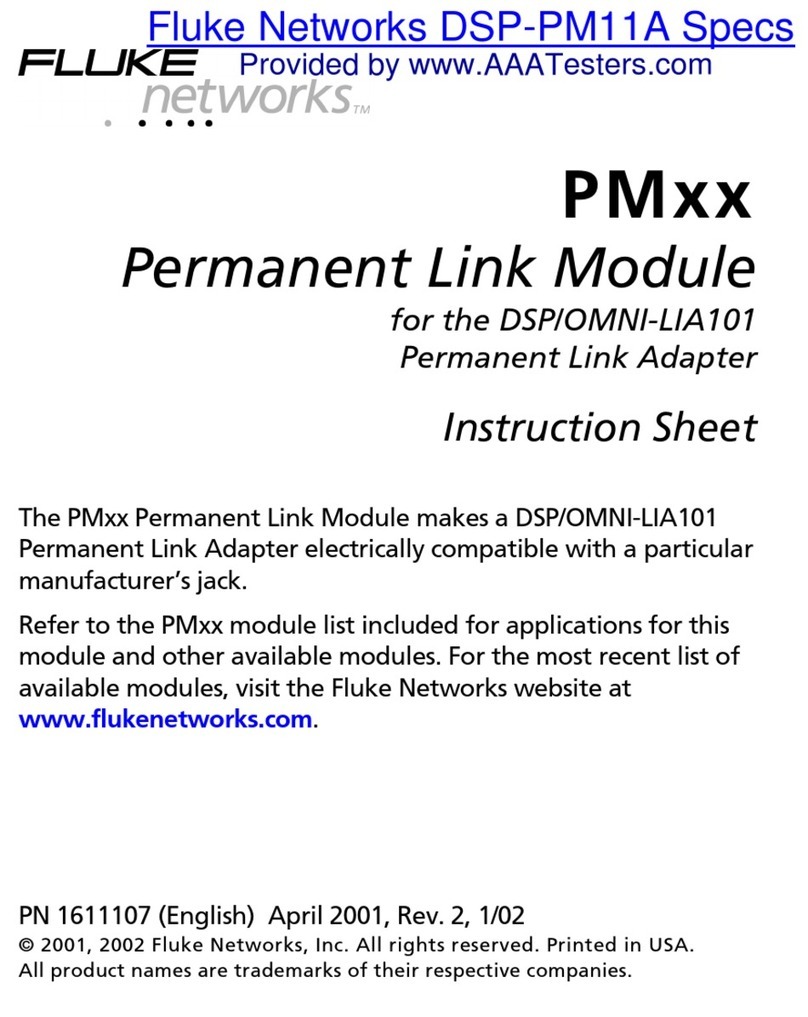 Fluke DSP-PM11A instruction sheet