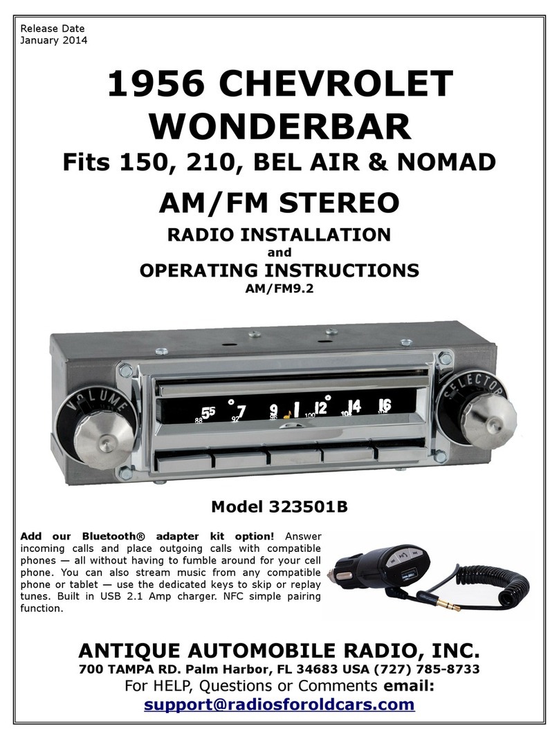 Antique Automobile Radio 323501B Installation and operating instructions Antique Automobile Radio 323501B Installation and operating instructions