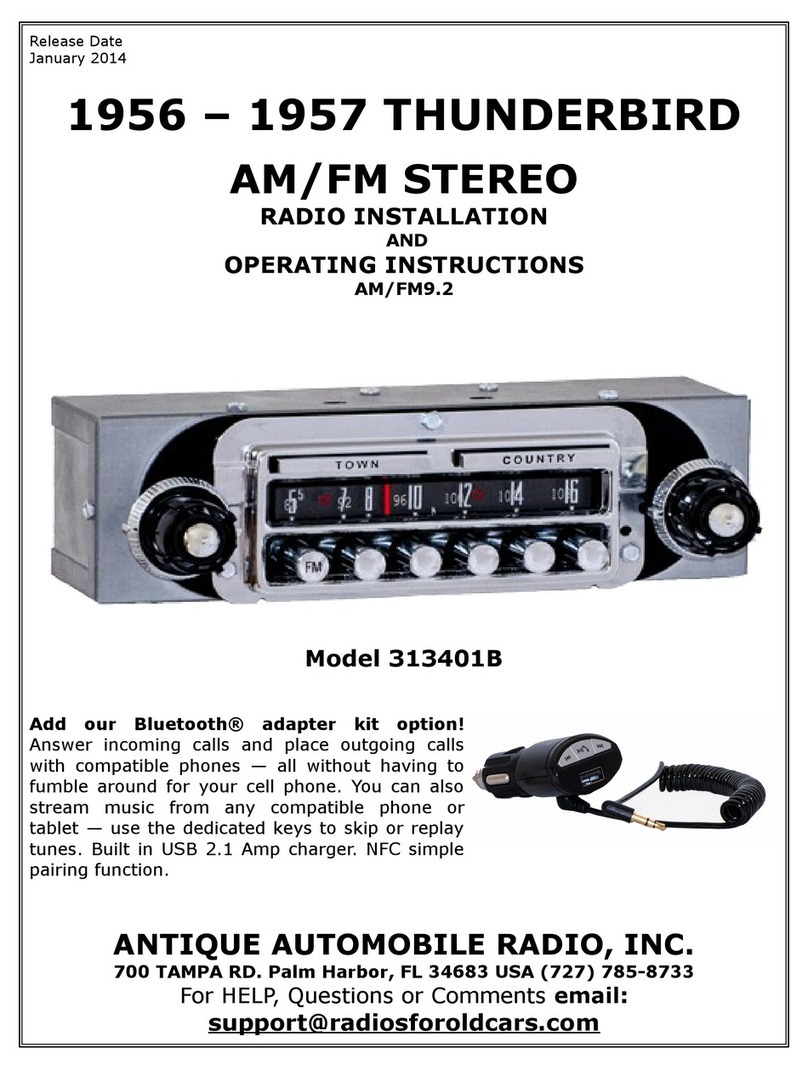 Antique Automobile Radio 313401B User manual