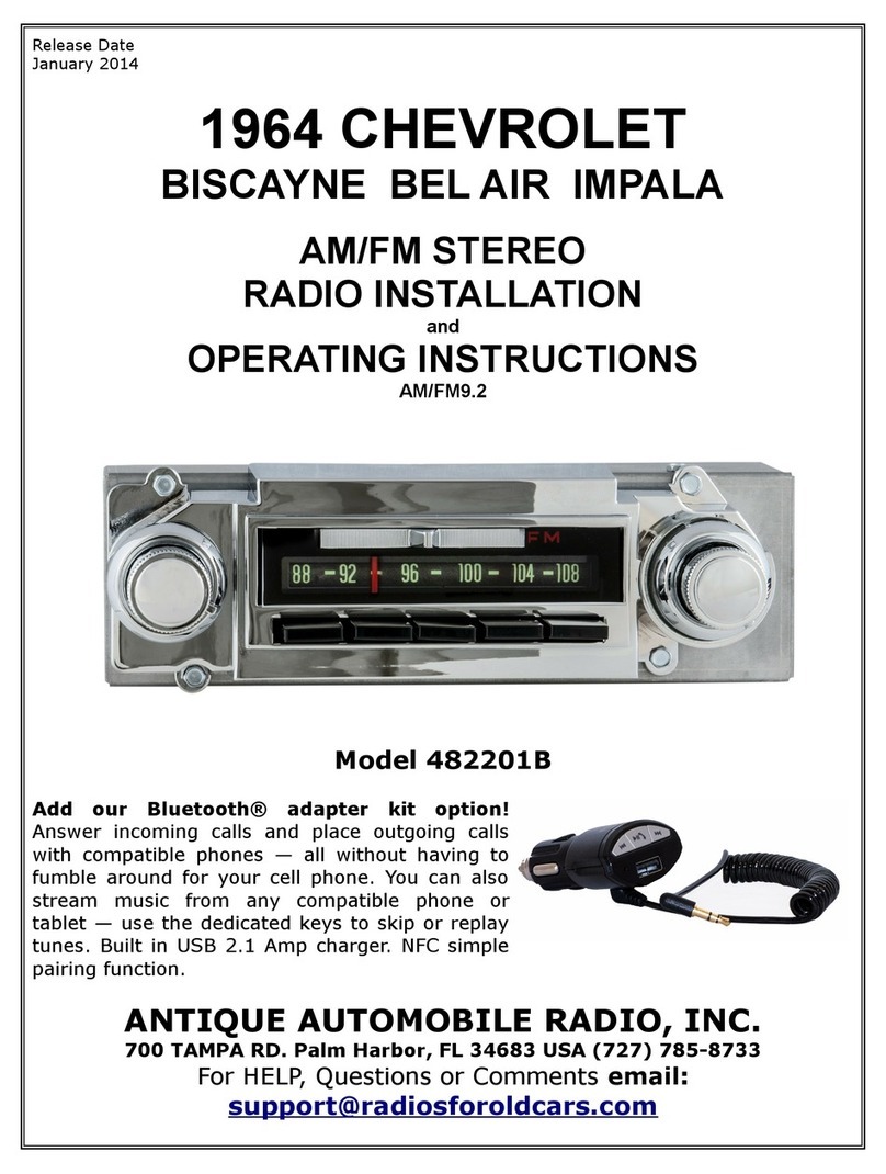 Antique Automobile Radio 482201B Installation and operating instructions Antique Automobile Radio 482201B Installation and operating instructions