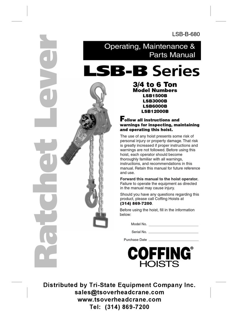 Coffing Hoists LSB-B Series Operating, Maintenance & Parts Manual