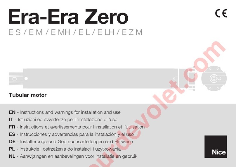 Nice Era Zero Instructions and warnings for installation and use