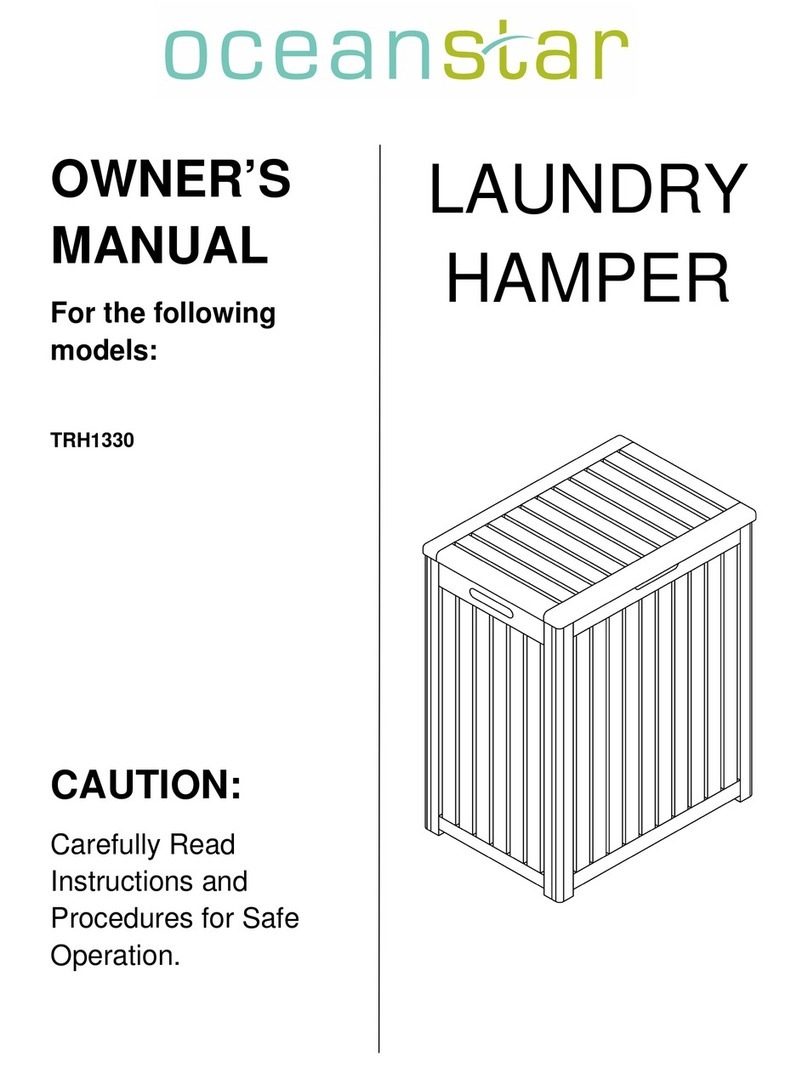 Ocean star LAUNDRY HAMPER TRH1330 owner's manual