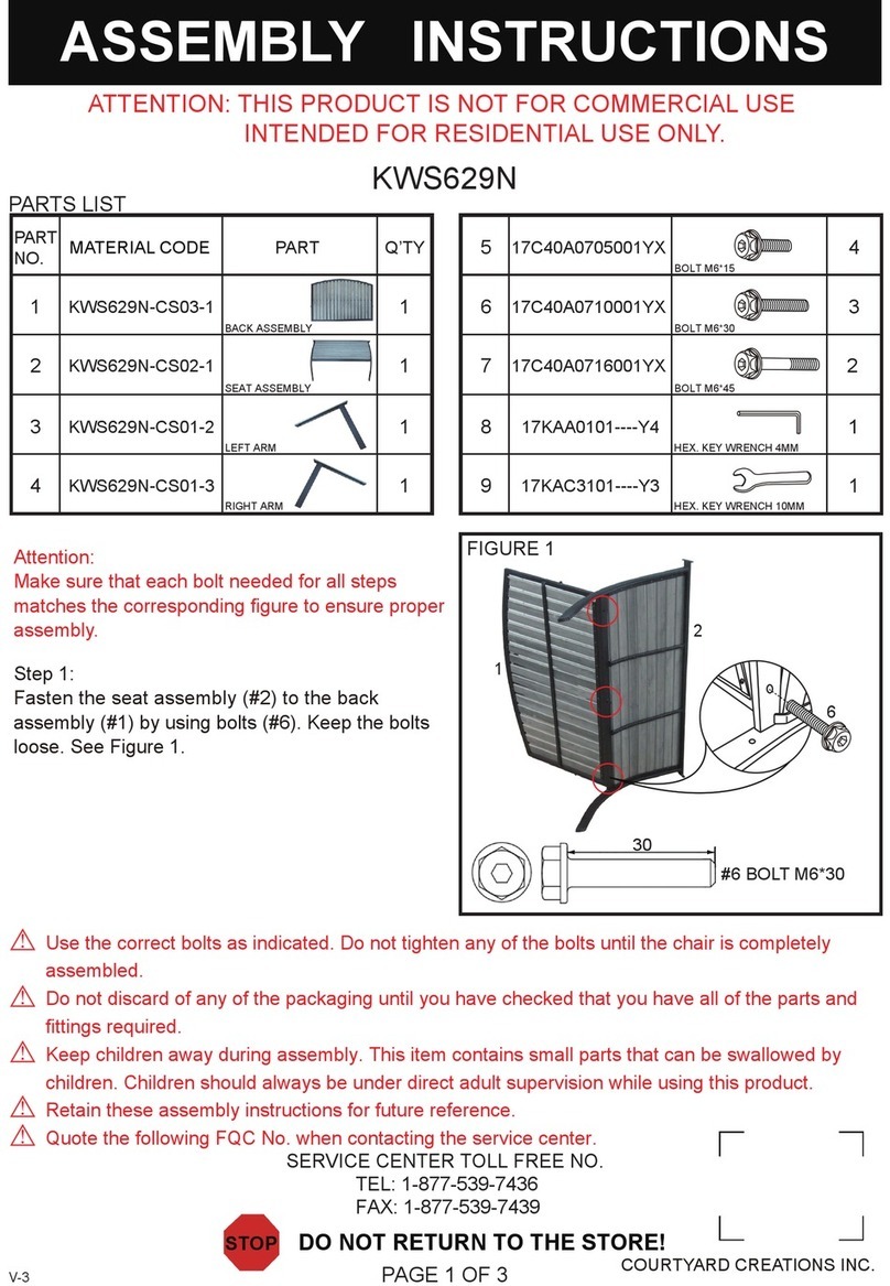 Courtyard Creations KWS629N Assembly instructions Courtyard Creations KWS629N Assembly instructions