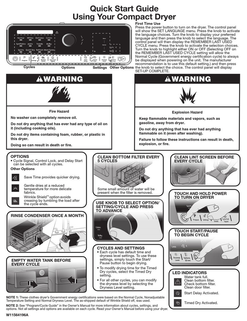 Whirlpool WCD5090JW quick start guide