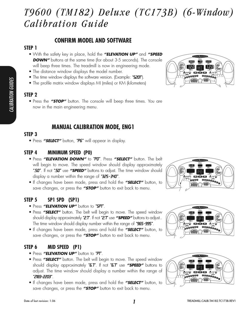 Vision Fitness T9600 Calibration guide