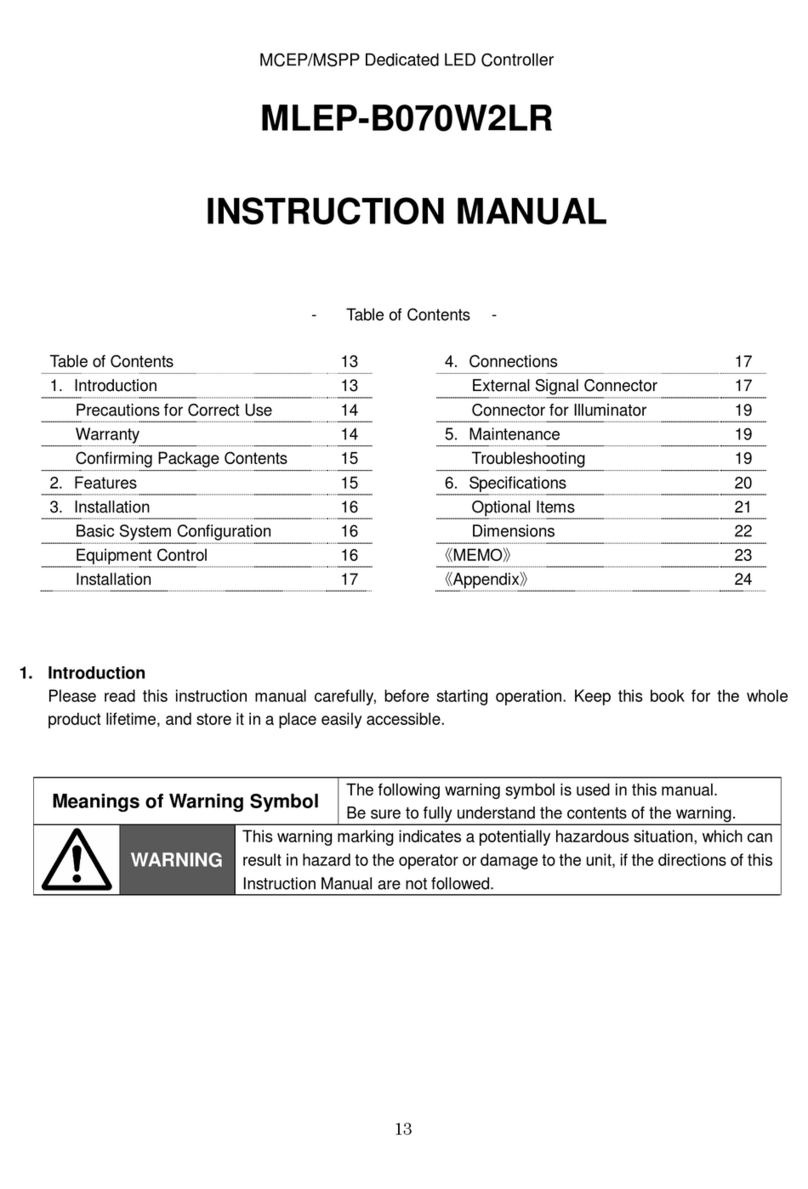 MORITEX MLEP-B070W2LR instruction manual