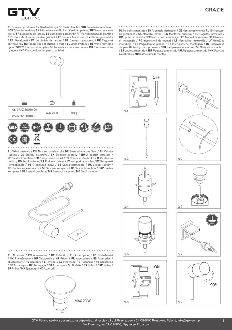 GTV GRAZIE OS-GRAZIEGU10-20 installation instructions