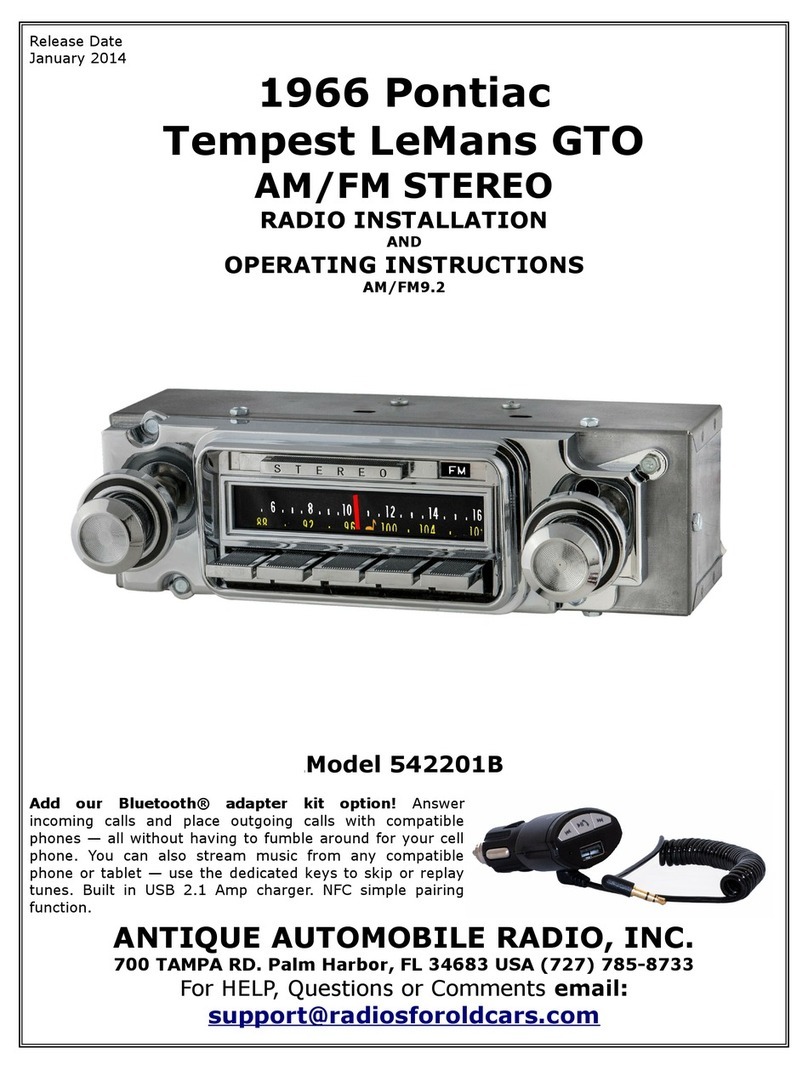 Antique Automobile Radio 542201B User manual