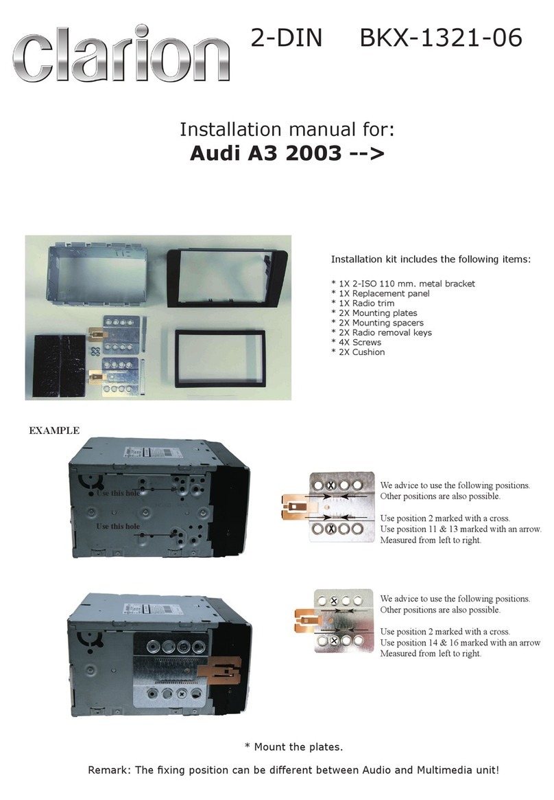 Clarion BKX-1321-06 installation manual