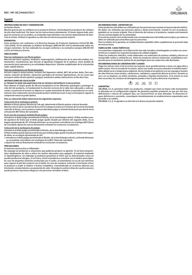 Orliman MANUTEC MF-50 Instructions for use Orliman MANUTEC MF-50 Instructions for use