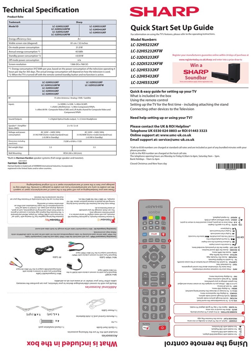 Sharp LC-32HI5232KFW Technical manual Sharp LC-32HI5232KFW Technical manual