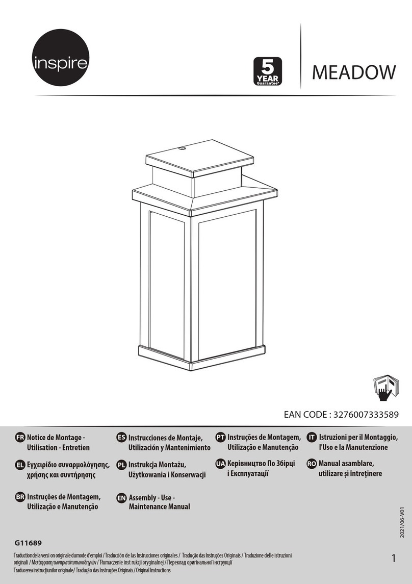 Inspire MEADOW G11689 Assembly, Use, Maintenance Manual