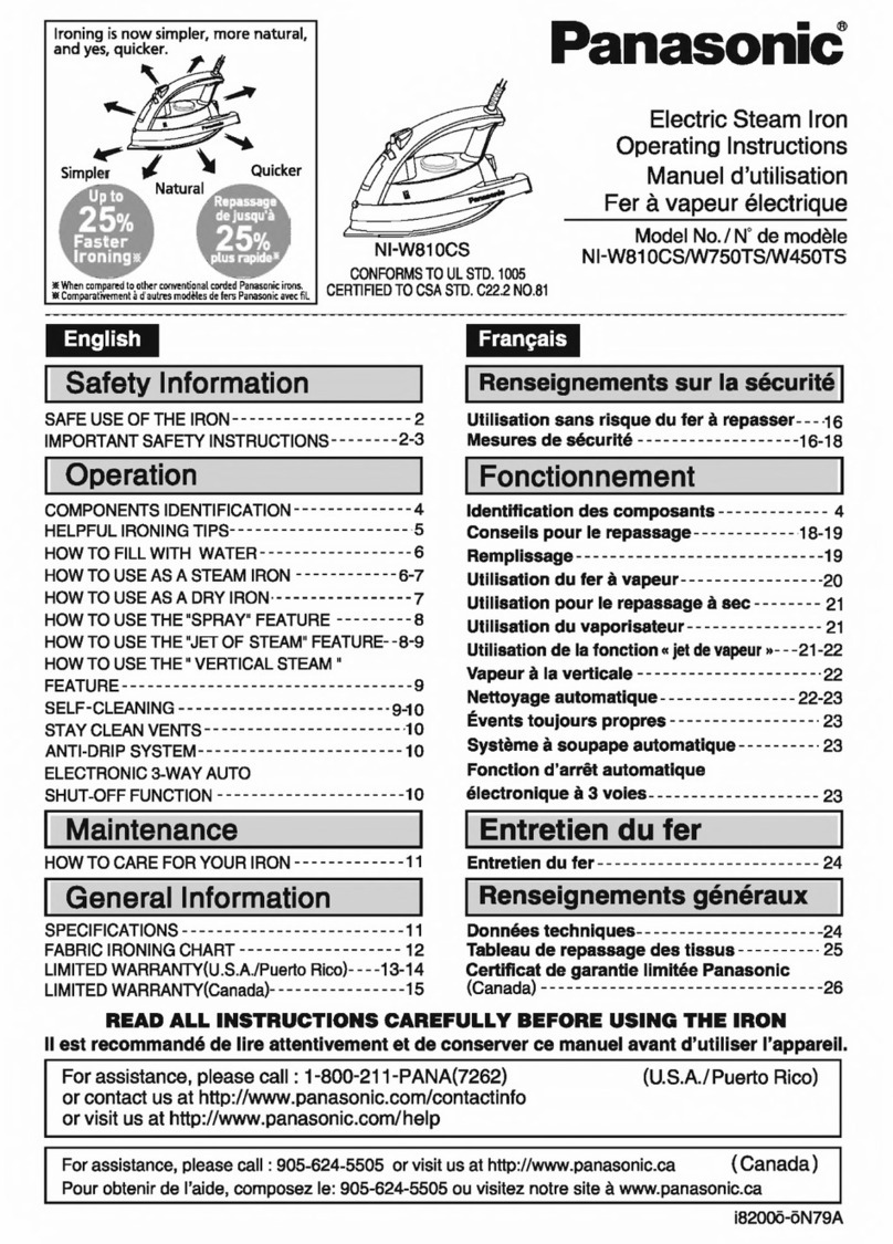 Panasonic NI-W810CS operating instructions