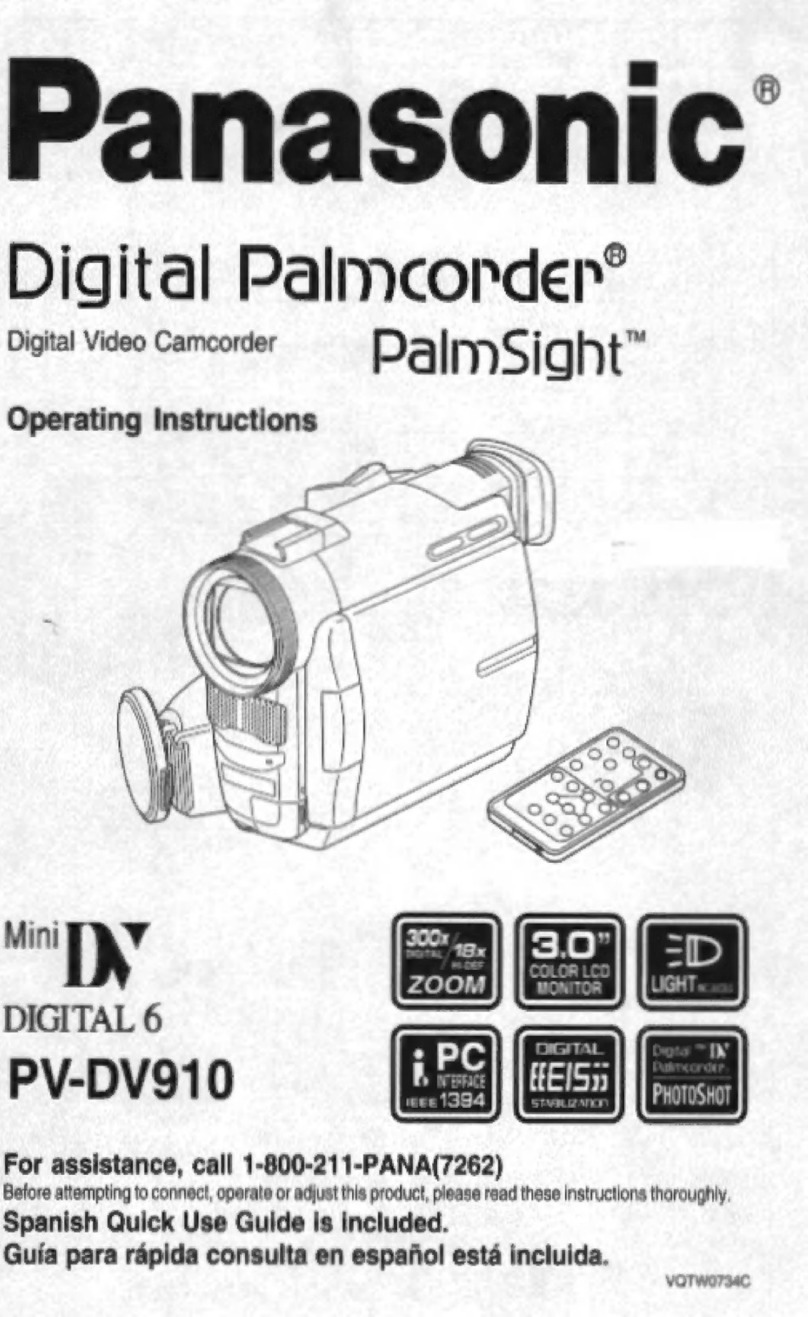 Panasonic Palmcorder PalmSight PV-DV910 operating instructions