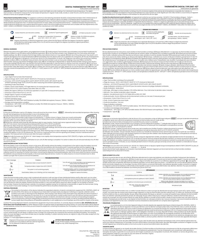 JOYTECH DMT-427 Instructions and warranty