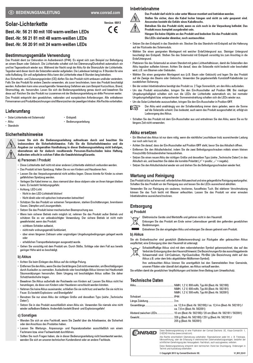 Conrad 56 21 80 operating instructions