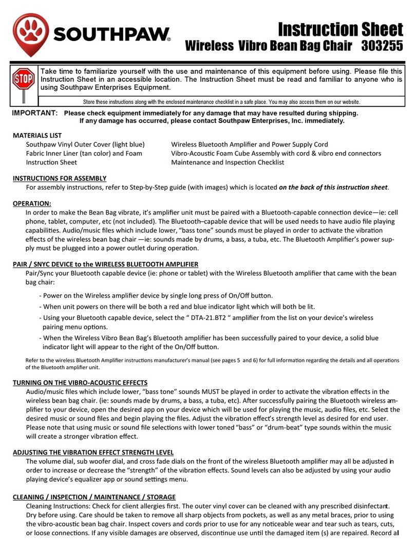 SOUTHPAW 303255 instruction sheet SOUTHPAW 303255 instruction sheet