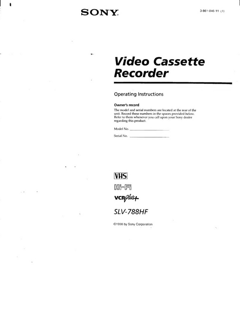 Sony SLV-788HF - Video Cassette Recorder User manual