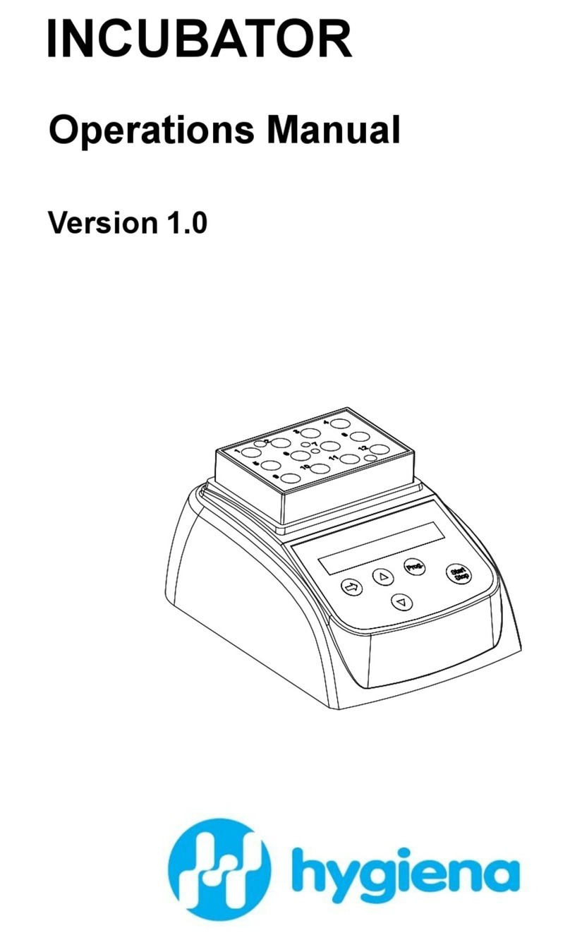 Hygiena INCUBATOR Operation manual