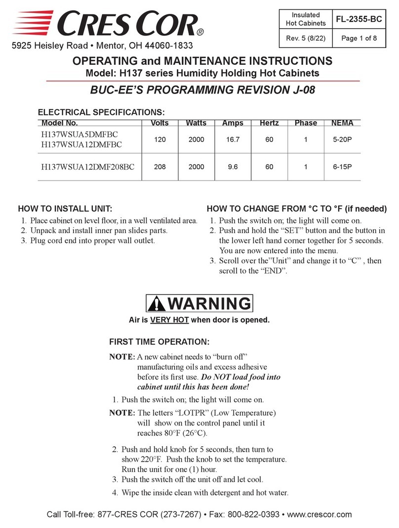 Cres Cor H137 Series Operating and maintenance instructions