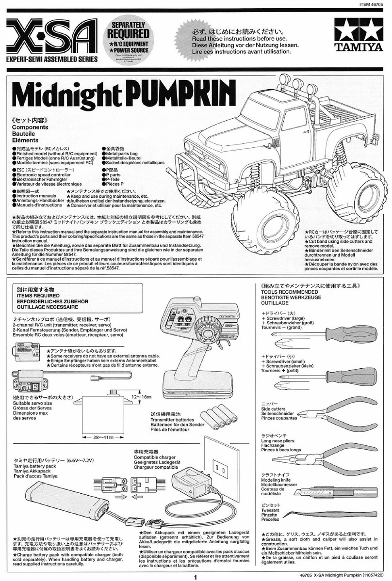Tamiya X-SA Midnisht PUMPKIN quick start guide