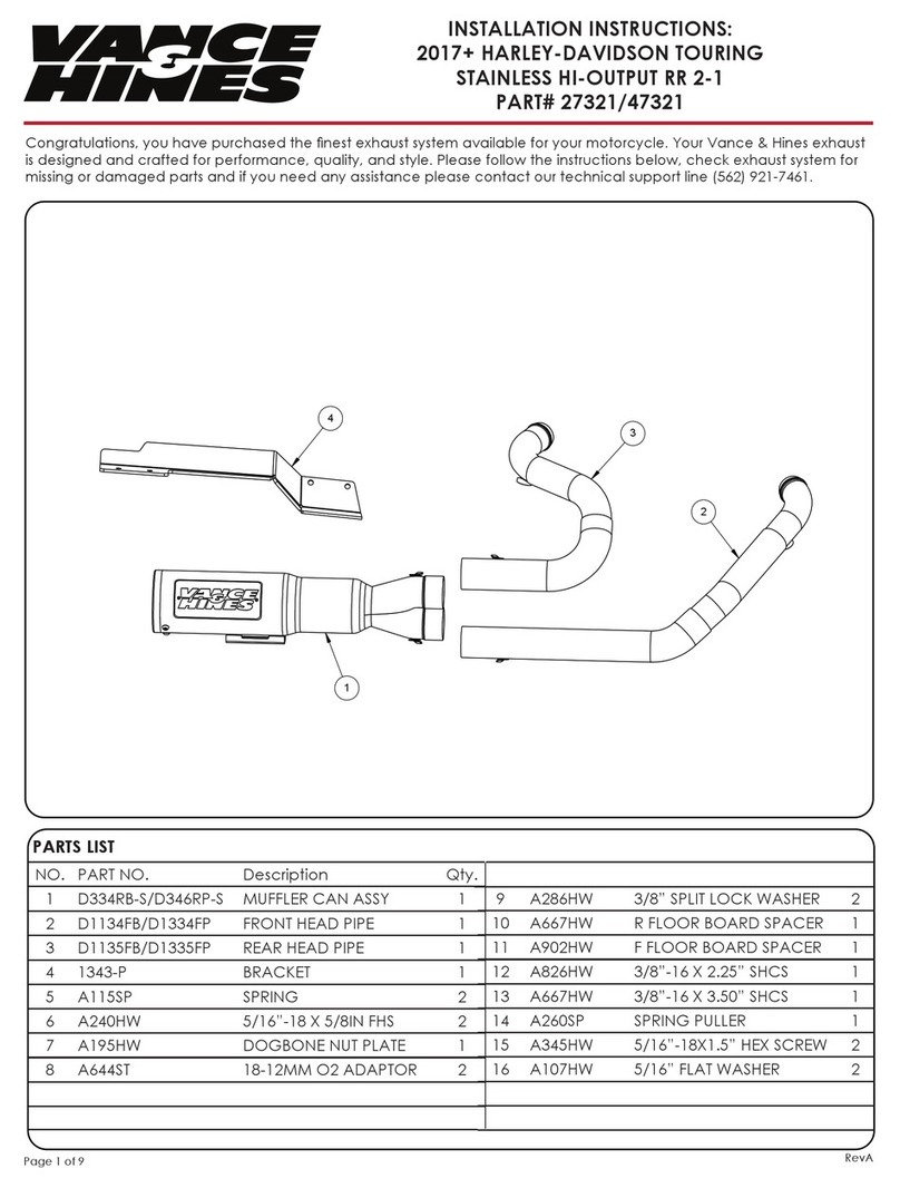 Vance and hines 27321 installation instructions