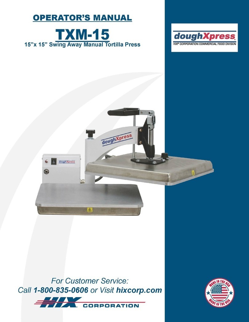 Hix DOUGHXPRESS TXM-15 User manual
