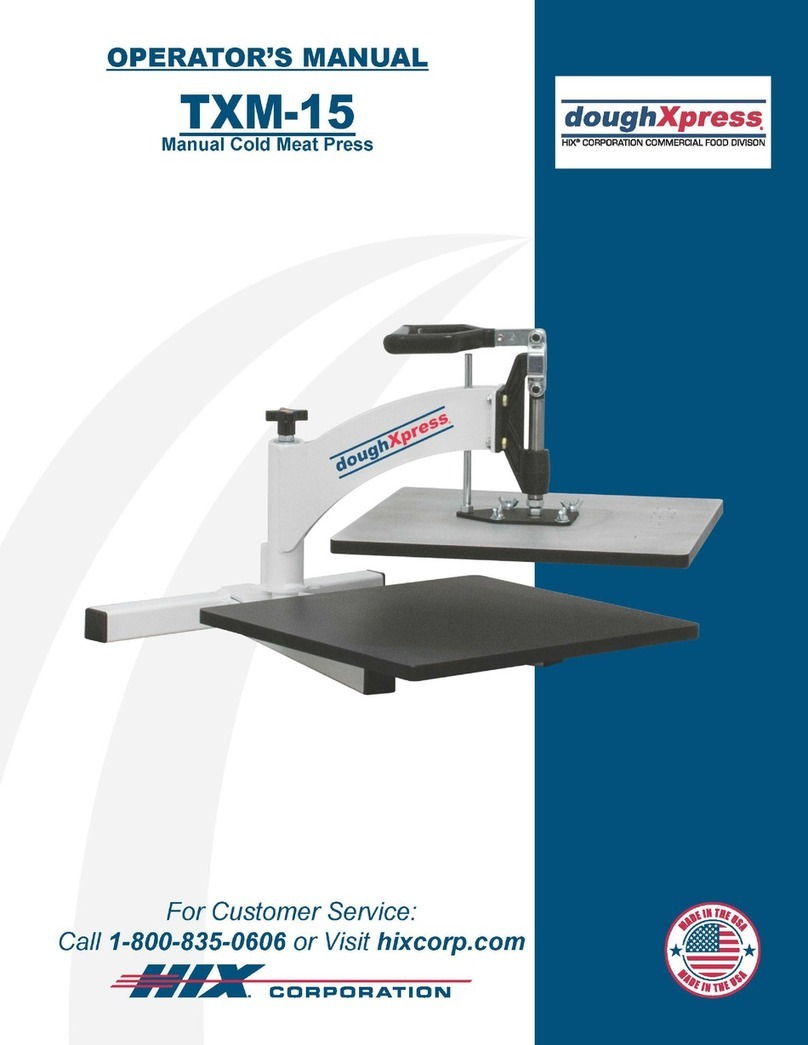 Hix DOUGHXPRESS TXM-15 Operator's manual
