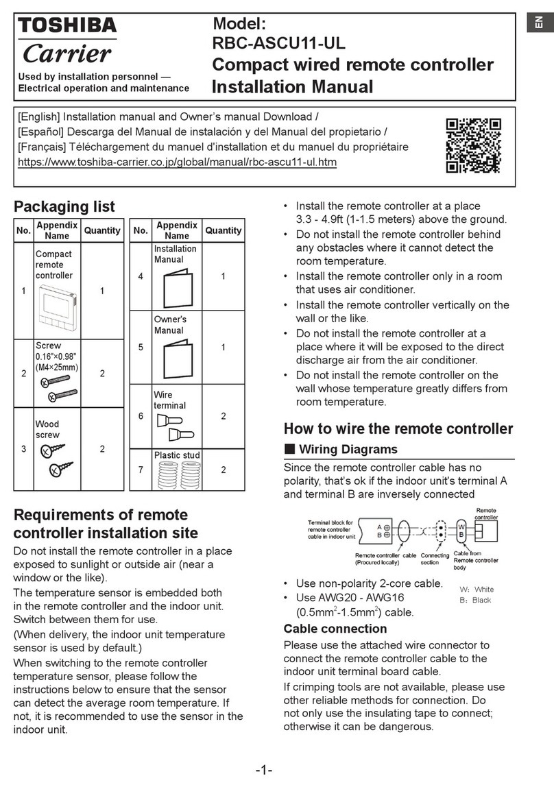 Toshiba RBC-ASCU11-UL User manual