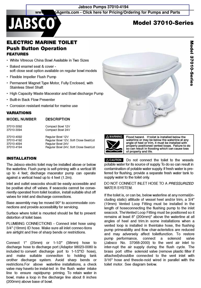 JABSCO 37010 Seriers User manual