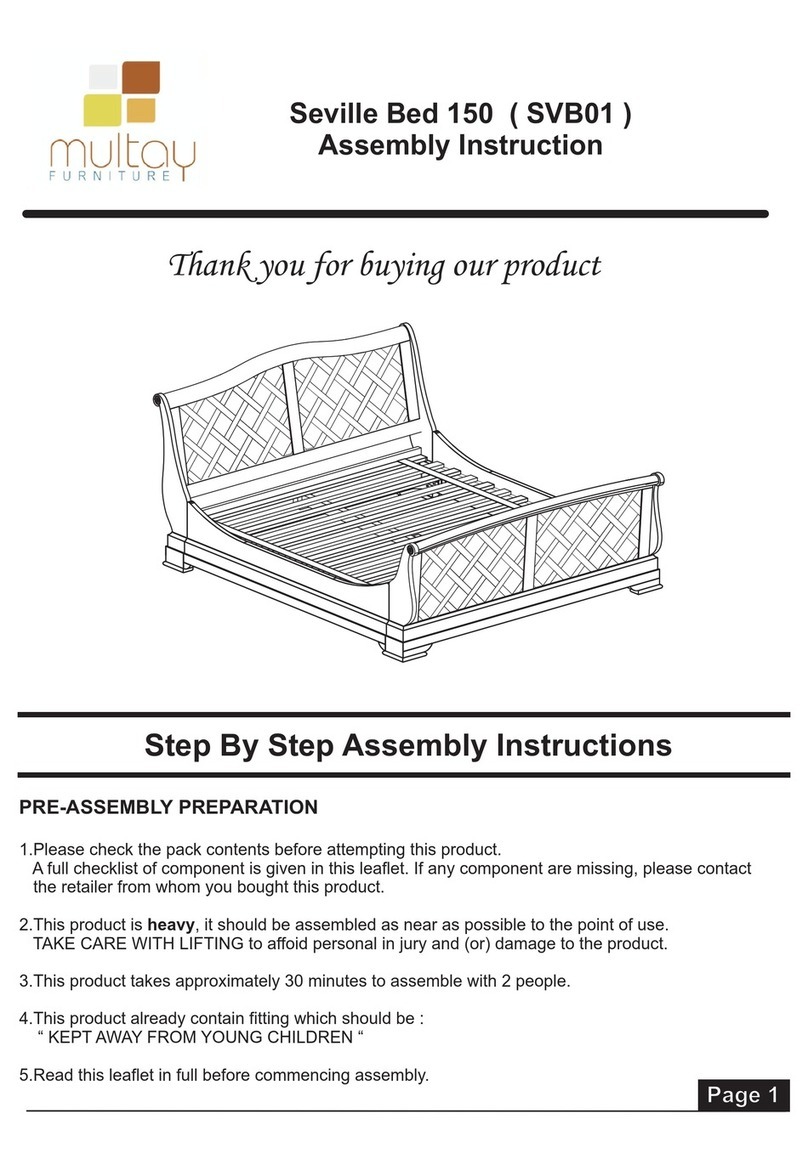 Multay Seville Bed 150 SVB01 Assembly instruction Multay Seville Bed 150 SVB01 Assembly instruction