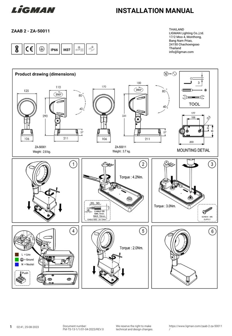 LIGMAN ZA-50011 installation manual
