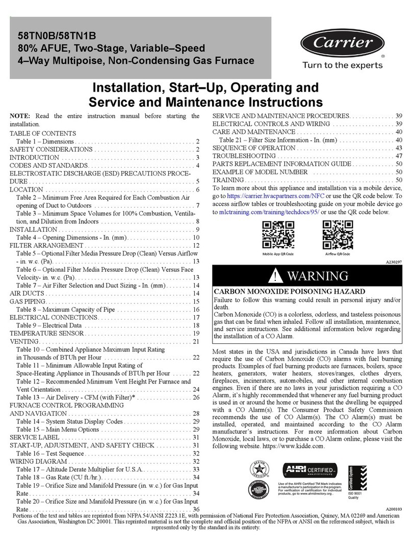Carrier 58TN0B User manual
