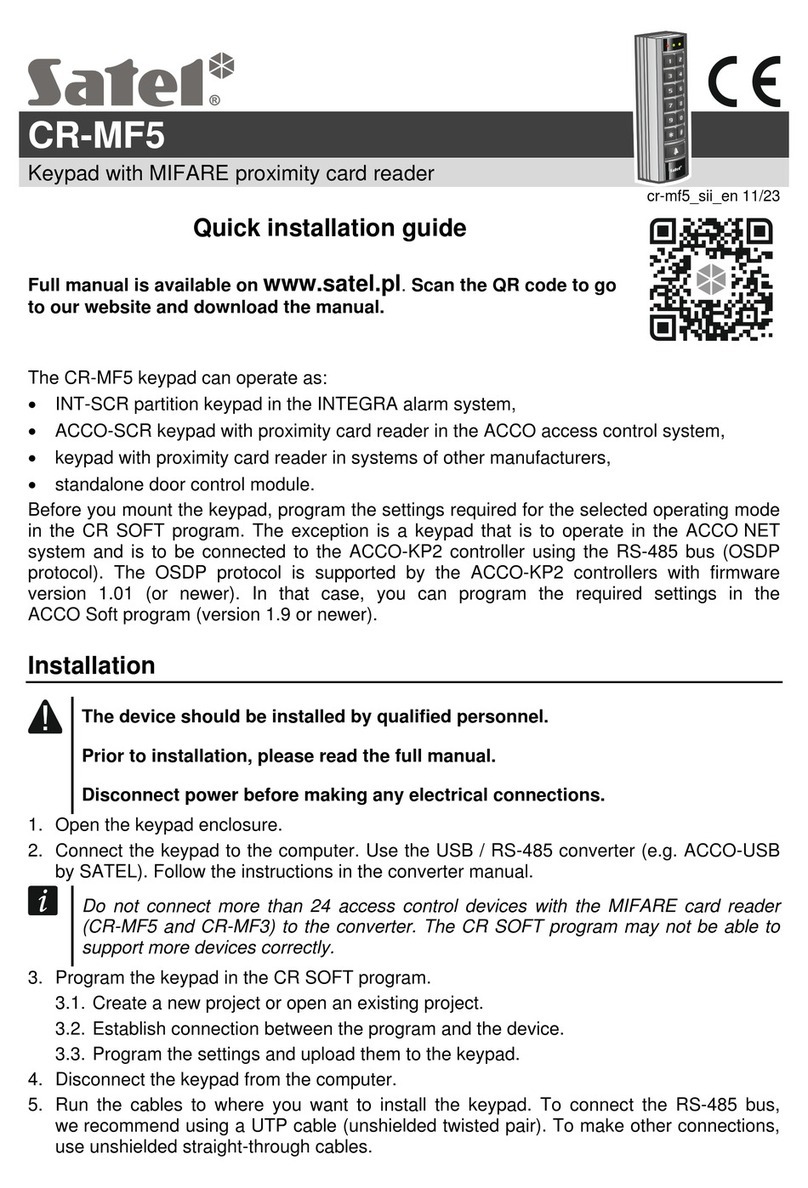 Satel CR-MF5 Quick installation guide
