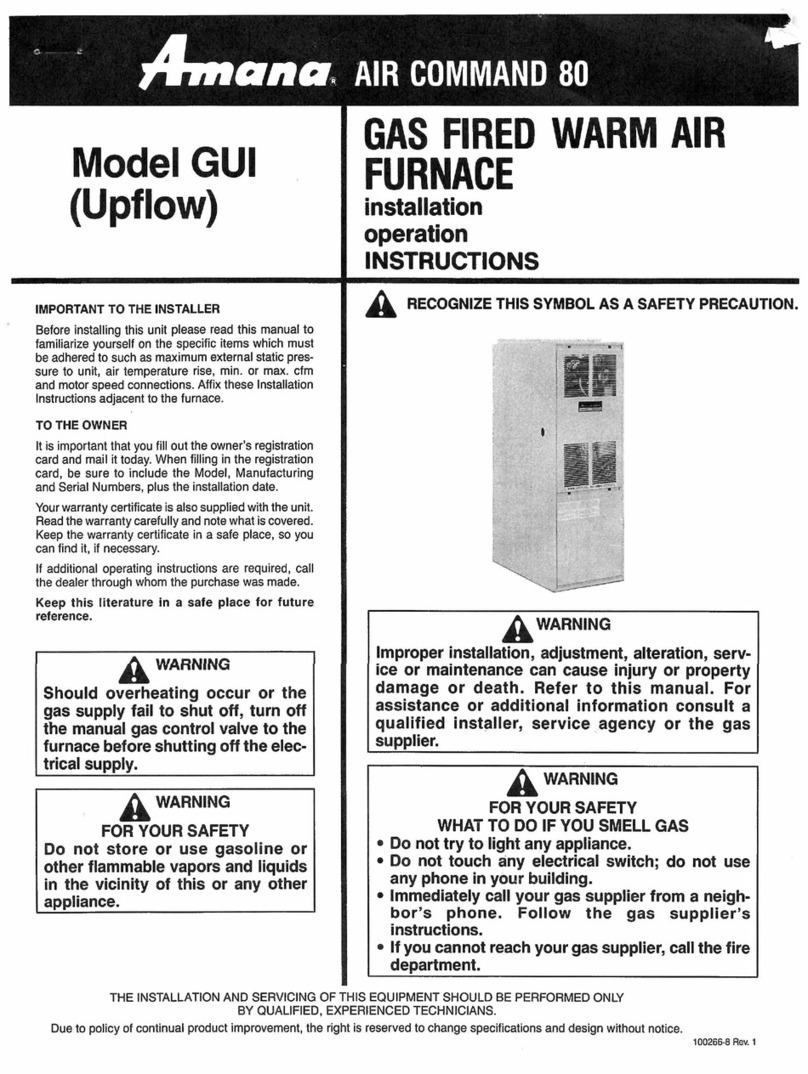 Amana AIR COMMAND 80 User manual