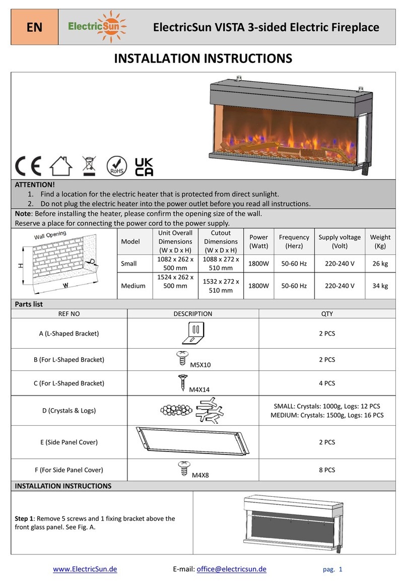 ELECTRICSUN VISTA installation instructions