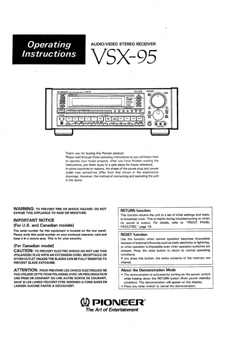 Pioneer VSX-95 operating instructions