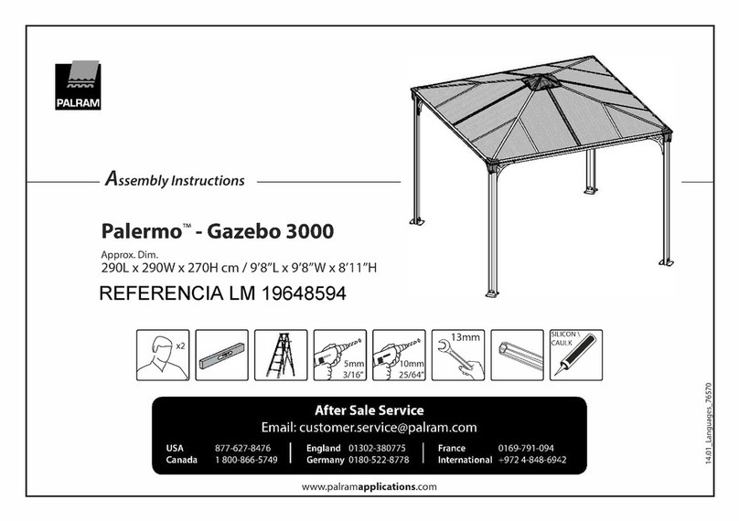 Palram Palermo-Gazebo 3000 User manual Palram Palermo-Gazebo 3000 User manual