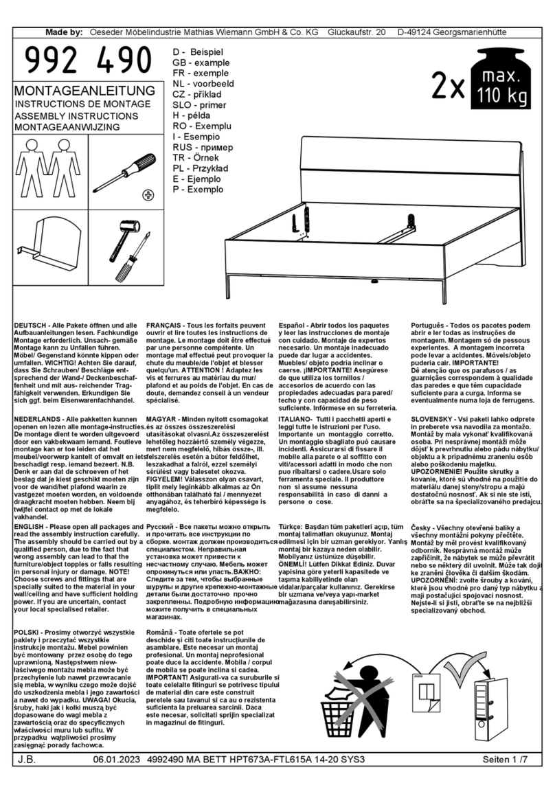 Oeseder Möbelindustrie 992 490 Assembly instructions Oeseder Möbelindustrie 992 490 Assembly instructions