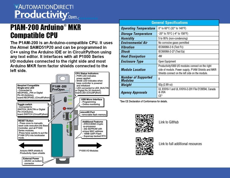 AutomationDirect Productivity Open P1AM-200 manual