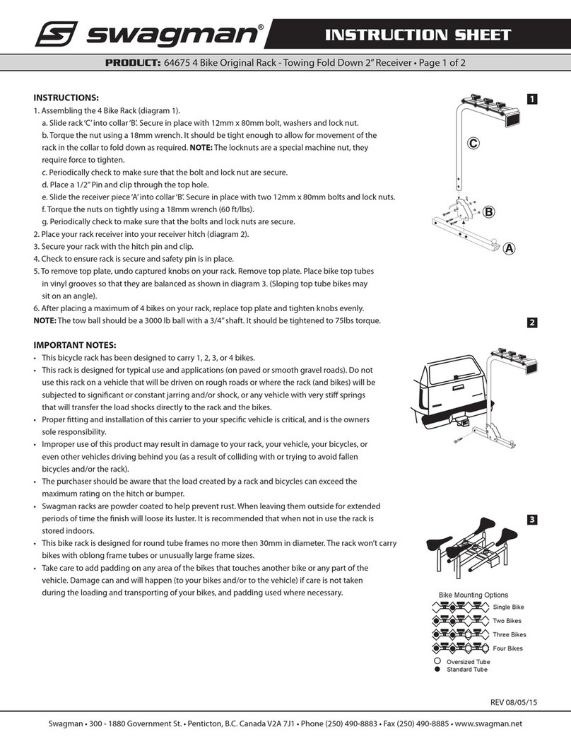 Swagman 64675 instruction sheet Swagman 64675 instruction sheet